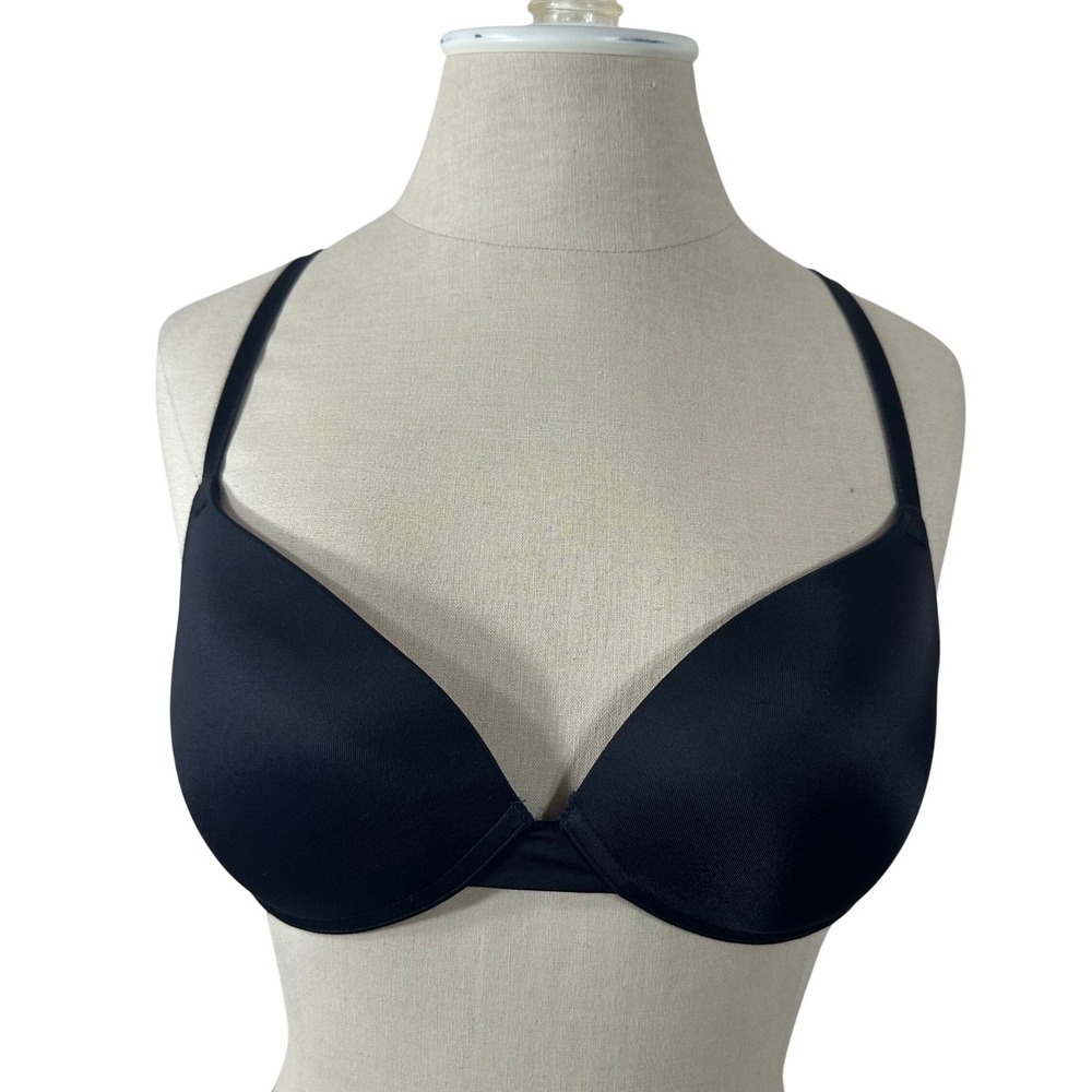 PINK Victoria's Secret Black Push Up Bra 34B Convertible Straps‎ Padded